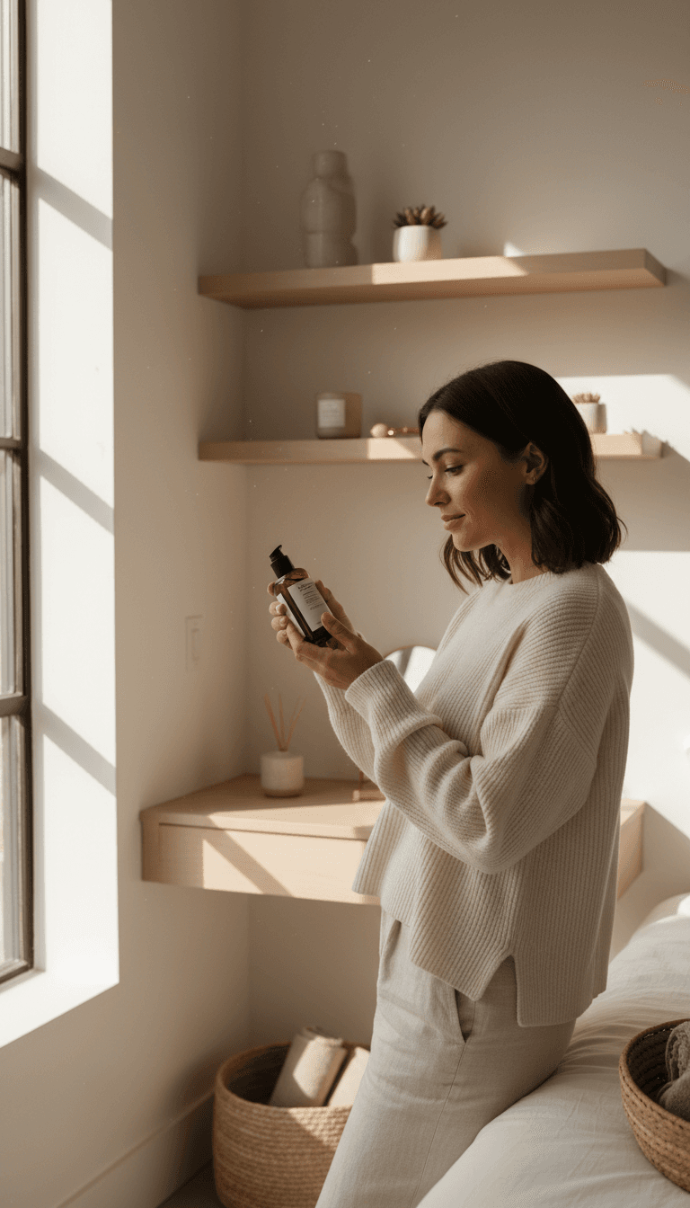 Customer exploring health and wellness products in a bright, modern setting